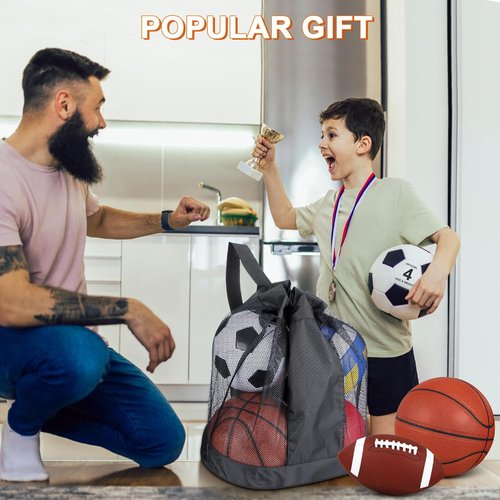 Deekin 12-Piece Sport Ball Set for Kids - Official Size Basketball, Football, Volleyball & More | Includes Bag & Pump