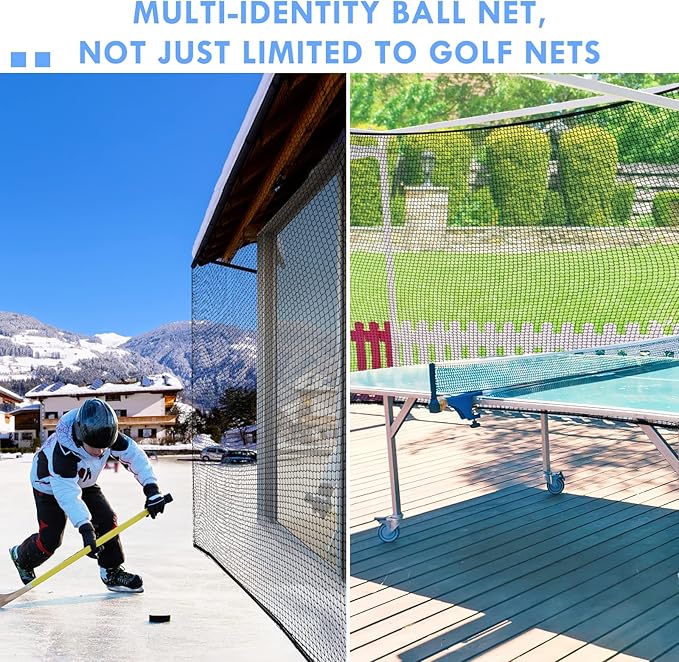 Golf Net,10Ft,15Ft,20Ft,25Ft, 30Ft, 40Ft Golf Practice Net,Sports Practice Barrier Net, Heavy Duty Ball Netting Golf Hitting Net, DIY Ball Net,Baseball Net Hockey Net and Chipping Net