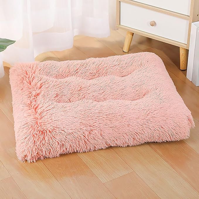 Dog Crate Mat, Dog Bed for Large Dogs, Comfy Fluffy Kennel Pad Anti-Slip for Dog beds & Furniture, Quilted Dog Bed for Pets for Medium/Small Dogs Cats (Color : Apricot, Size : 30x21)