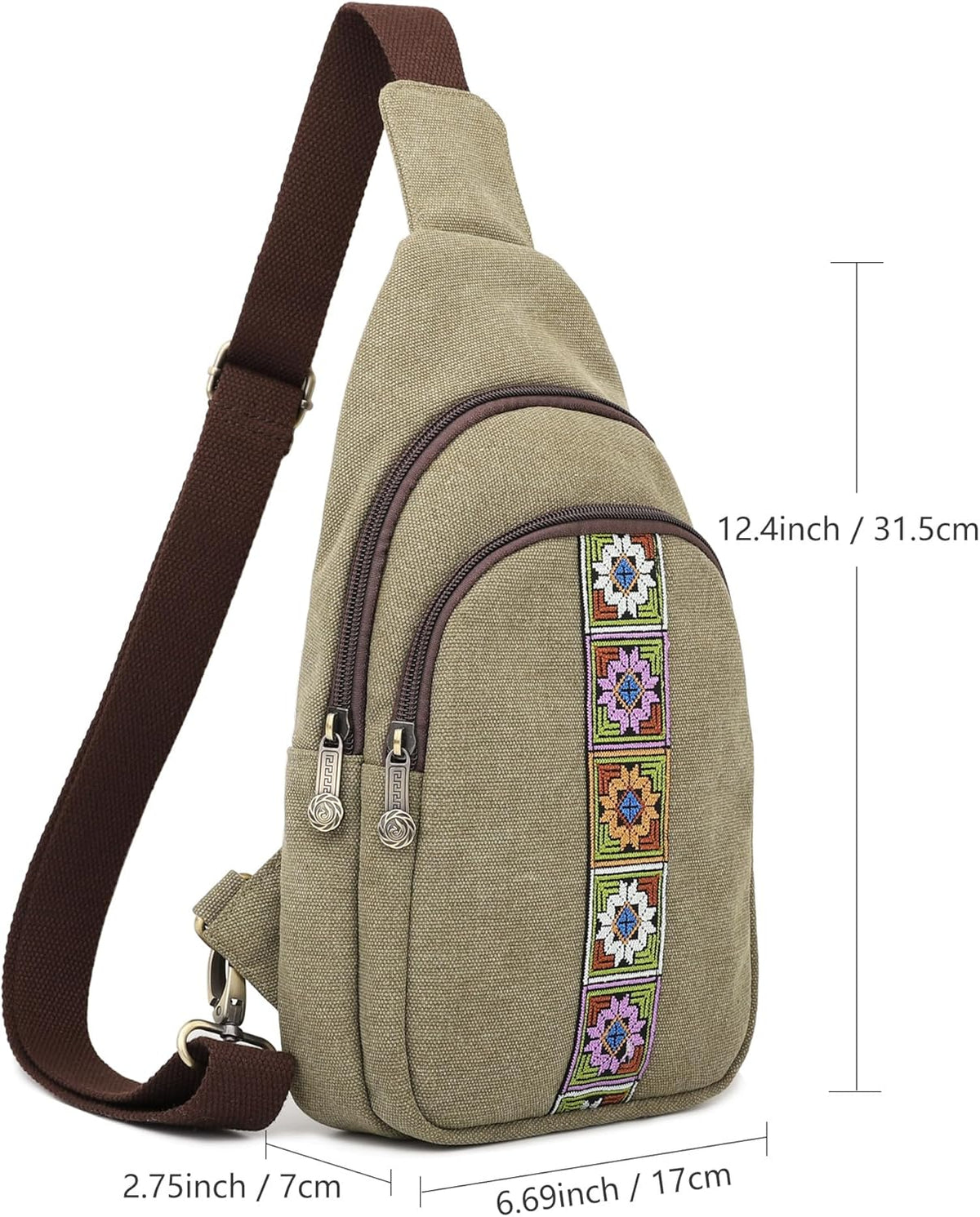 Silkarea Canvas Sling Bag - Stylish Crossbody Purse for Travel & Hiking | Small Daypack Backpack