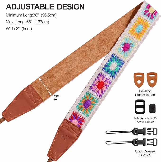 Padwa Lifestyle White Crochet Camera Strap