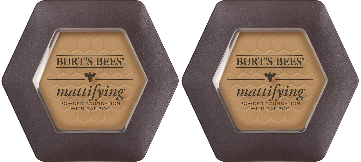 Burts Bees 100% Natural Mattifying Powder Foundation, Nutmeg - 0.3 Ounce (Pack Of 2)
