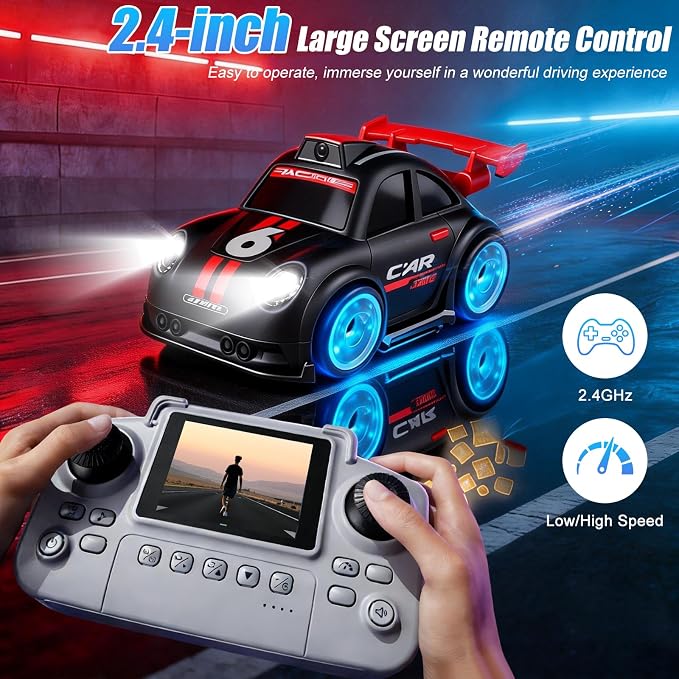 Mini RC Car with Camera, 2.4" Screen FPV Remote Control Car with 8G Card