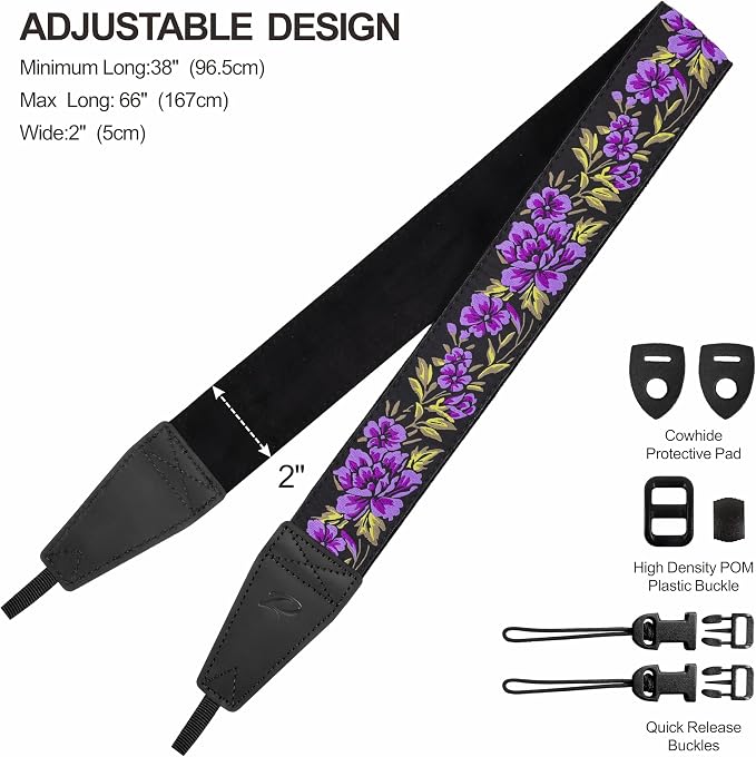 Padwa Lifestyle Purple Rose Camera Strap