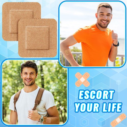 Marsui 200 Pcs Adhesive Spots Bandages Square Tan Adhesive Bandages Flexible Non Latex Knuckle Fingertip for Small Incisions Wound Care Discreet First Aid and Hides Skin Spots(1.5")