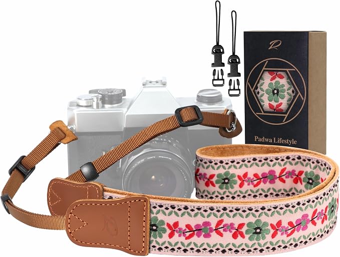 Padwa Lifestyle Embroidered Floral Camera Strap