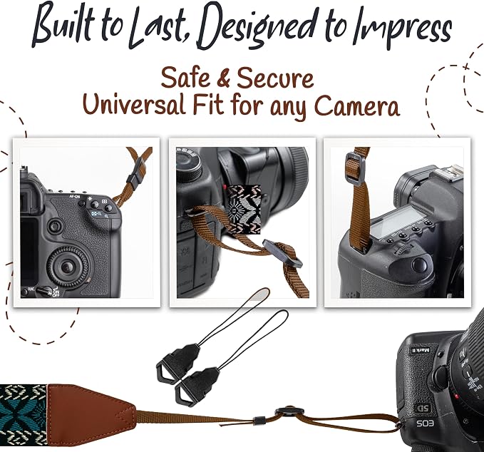 Art Tribute Camera Strap, Vintage Embroidered Neck Shoulder & Crossbody Camera