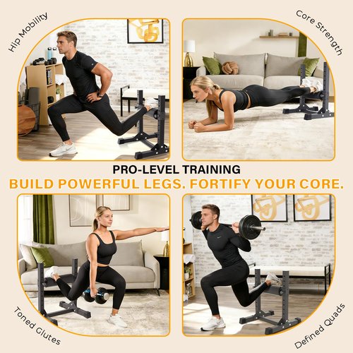 FitinOne Bulgarian Split Squat Stand, Single Leg Squat Roller Stand for Split Squats with 9 Adjustable Heights, 330lb Capacity One Leg Squat Stand for Leg Training and Home Gym