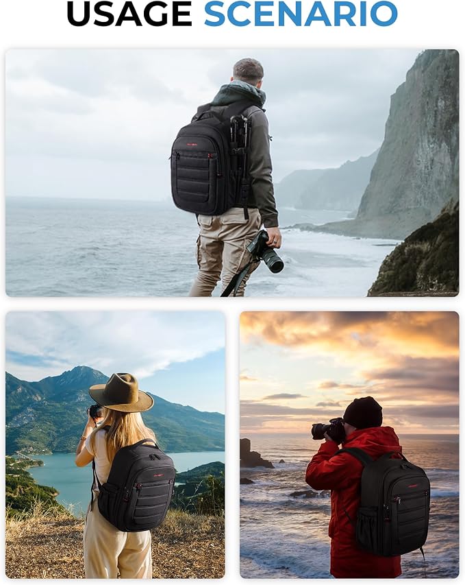 BAGSMART Camera Bag for DSLR, Waterproof Camera Backpacks for Photographers