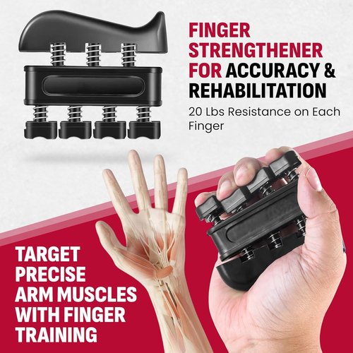 Grip Strength Trainer Kit - 4 Pack Hand Gripper with Adjustable Resistance for Muscle Building & Recovery
