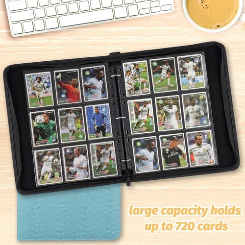 GERMUN Premium Zip Trading Card Binder - 9 Pocket Album for MTG, TCG & Sports Cards | Lake Blue, 720 Double-Sided Pockets