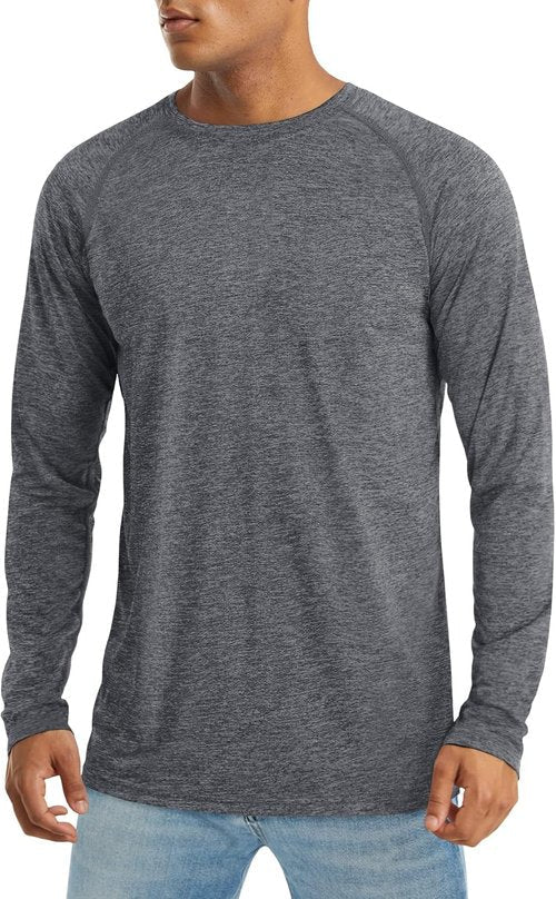 MAGCOMSEN Men's Quick-Dry Long Sleeve Shirt - UPF 50+ Sun Protection Athletic Fishing Tee
