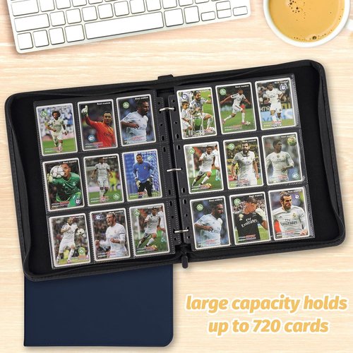 GERMUN 9 Pocket Card Binder - Premium Zip Trading Card Album for MTG, TCG & Sports Cards | Dark Blue, 720 Double-Sided Pockets