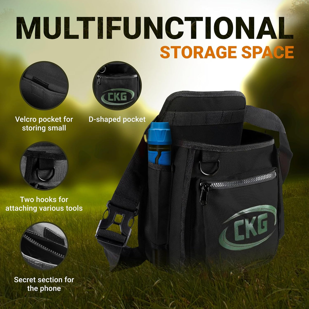 CKG Metal Detecting Finds Bag Waist Digger Pouch Tools