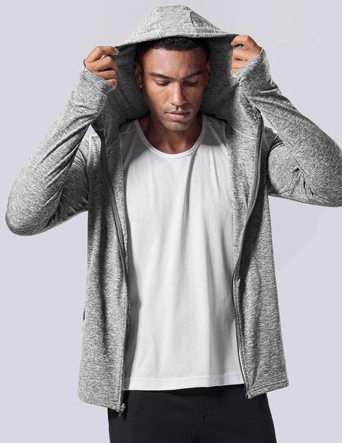 Liberty Imports Men's Zip-Up Hoodies - Lightweight Fleece with Zipper Pockets | 2-Pack Activewear