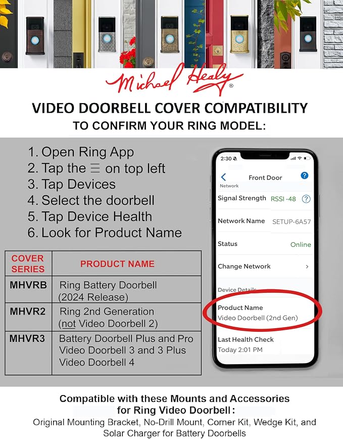 Traditional Video Doorbell Cover