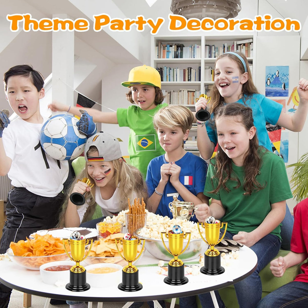 WINKIO Mini Gold Trophy Awards - 4 Inch Plastic Trophies for Kids | Perfect for Party Favors & Competitions