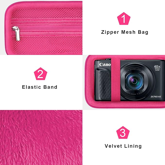 Canboc Carrying Case for Canon PowerShot SX740/ SX730/ SX720/ SX620/ G7X Mark
