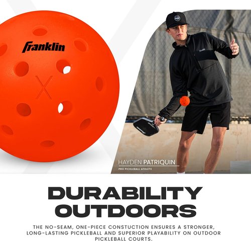 Franklin Sports X-40 Outdoor Pickleballs - Official USA Pickleball Ball | Regulation Size for Tournaments