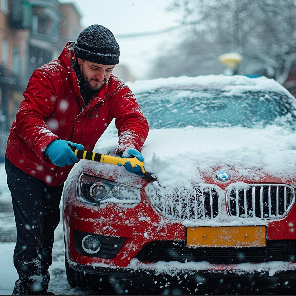 12.4" Ice Scraper for Car Windshield Snow Frost Ice Removal Tool Snow Scraper with Foam Handle for Cars Trucks Window