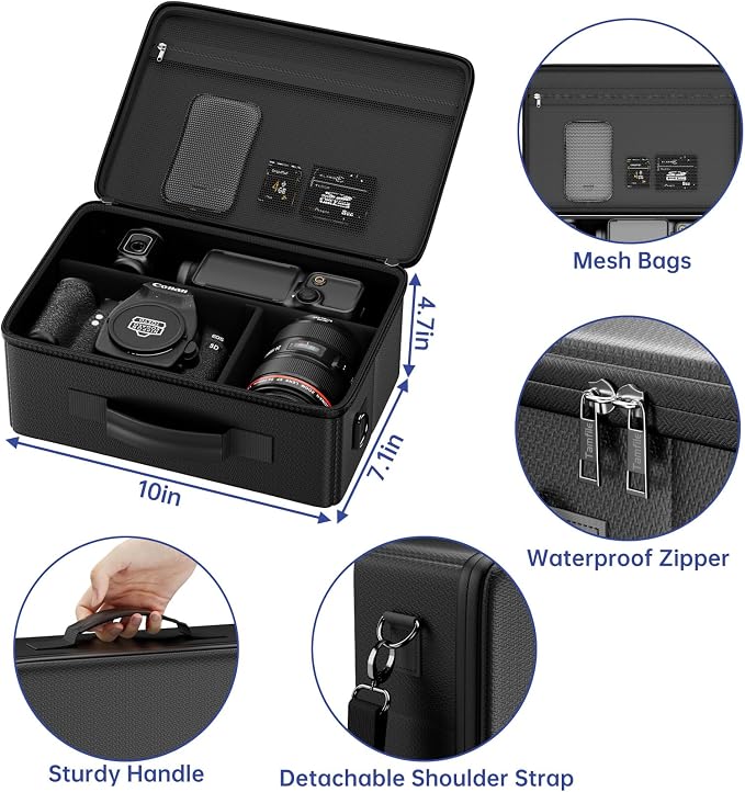 Tamfile Camera Bag for Canon/Sony/Nikon/Mirrorless/DSLR, 4 Dividers,