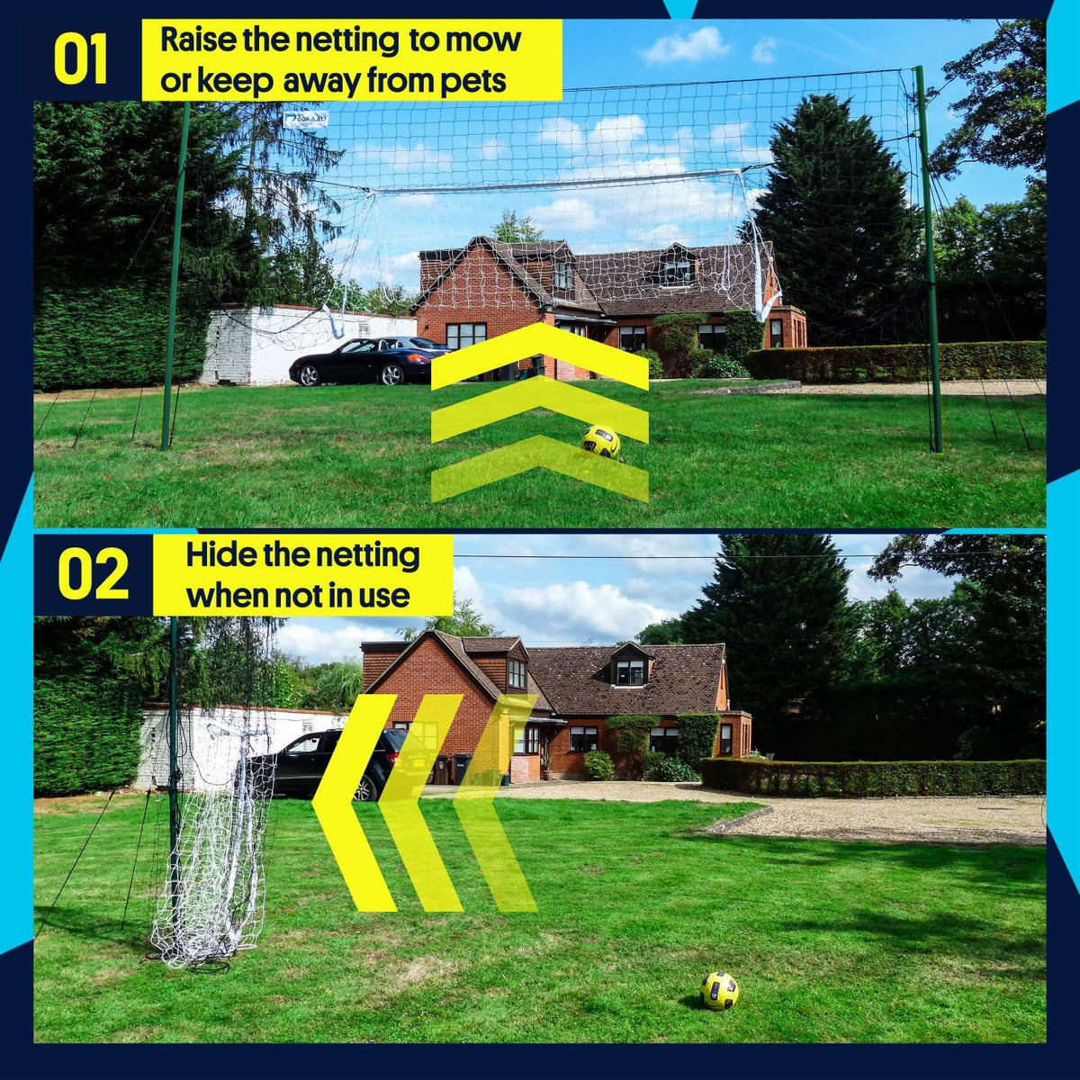 Open Goaaal 3-in-1 Soccer Training Rebounder | Versatile Soccer Goal for Volley & Passing - Outdoor Backyard Sports