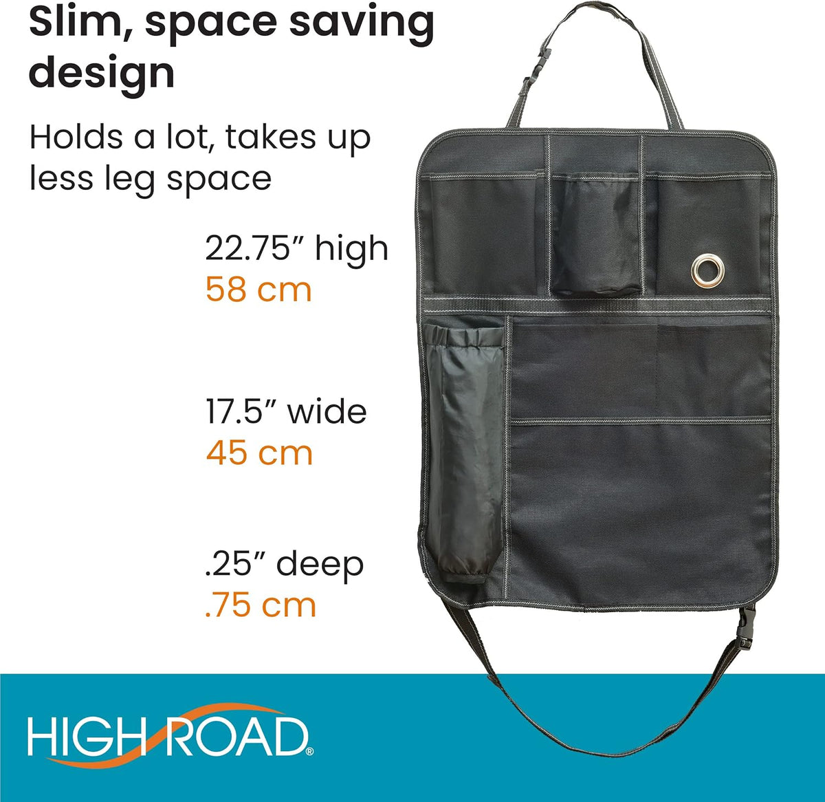 High Road Seatback Car Storage Organizer and Seat Protector with 7 Pockets
