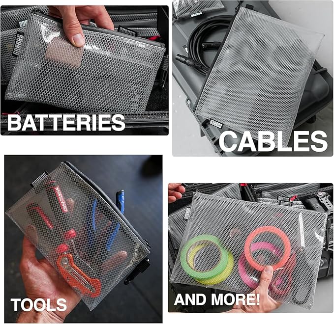 GOBAGS Air Production Extra-Small Clear Zipper Pouch – Cable Organizer & Travel