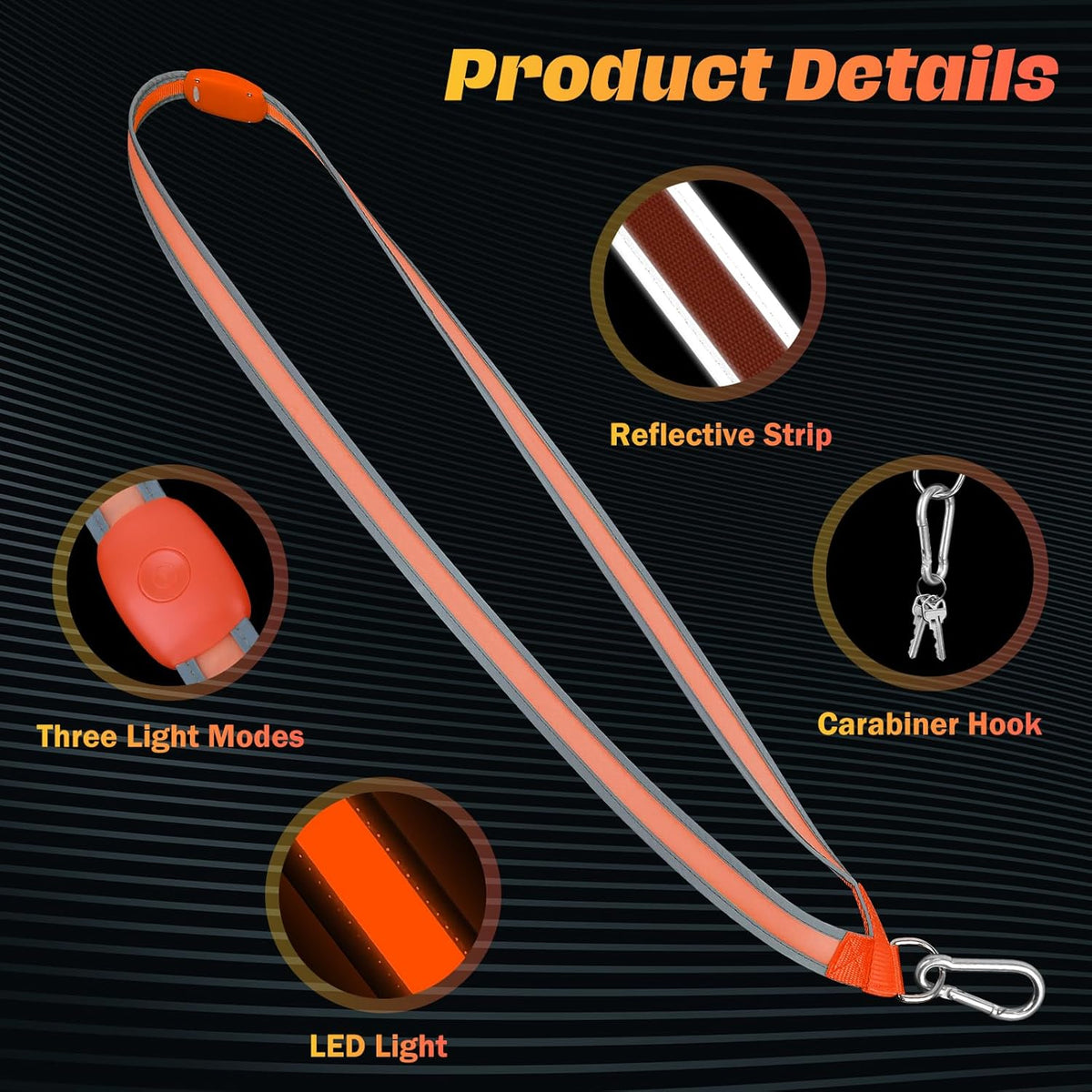 Skiennix Reflective Walking Gear - USB Rechargeable LED Sash for High Visibility Night Safety | Ideal for Jogging & Biking
