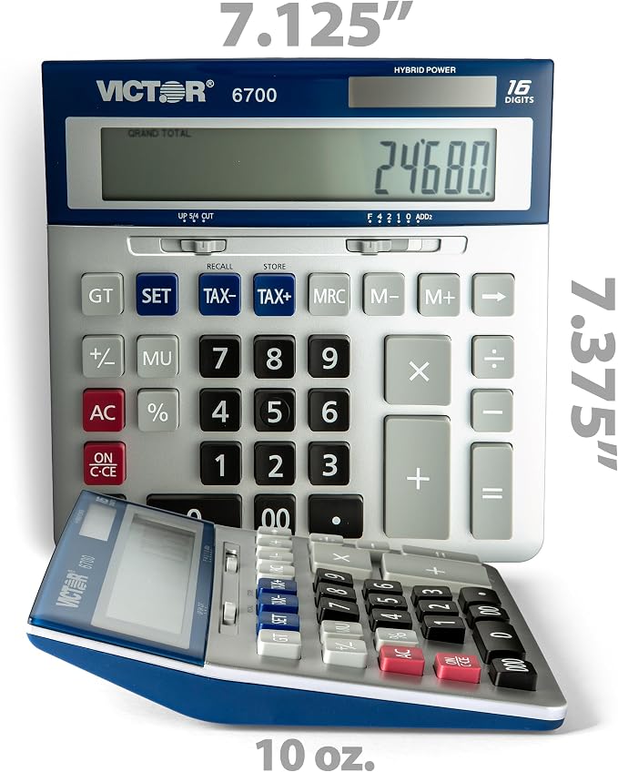 Victor 6700 Large Desktop Calculator, 16-Digit LCD
