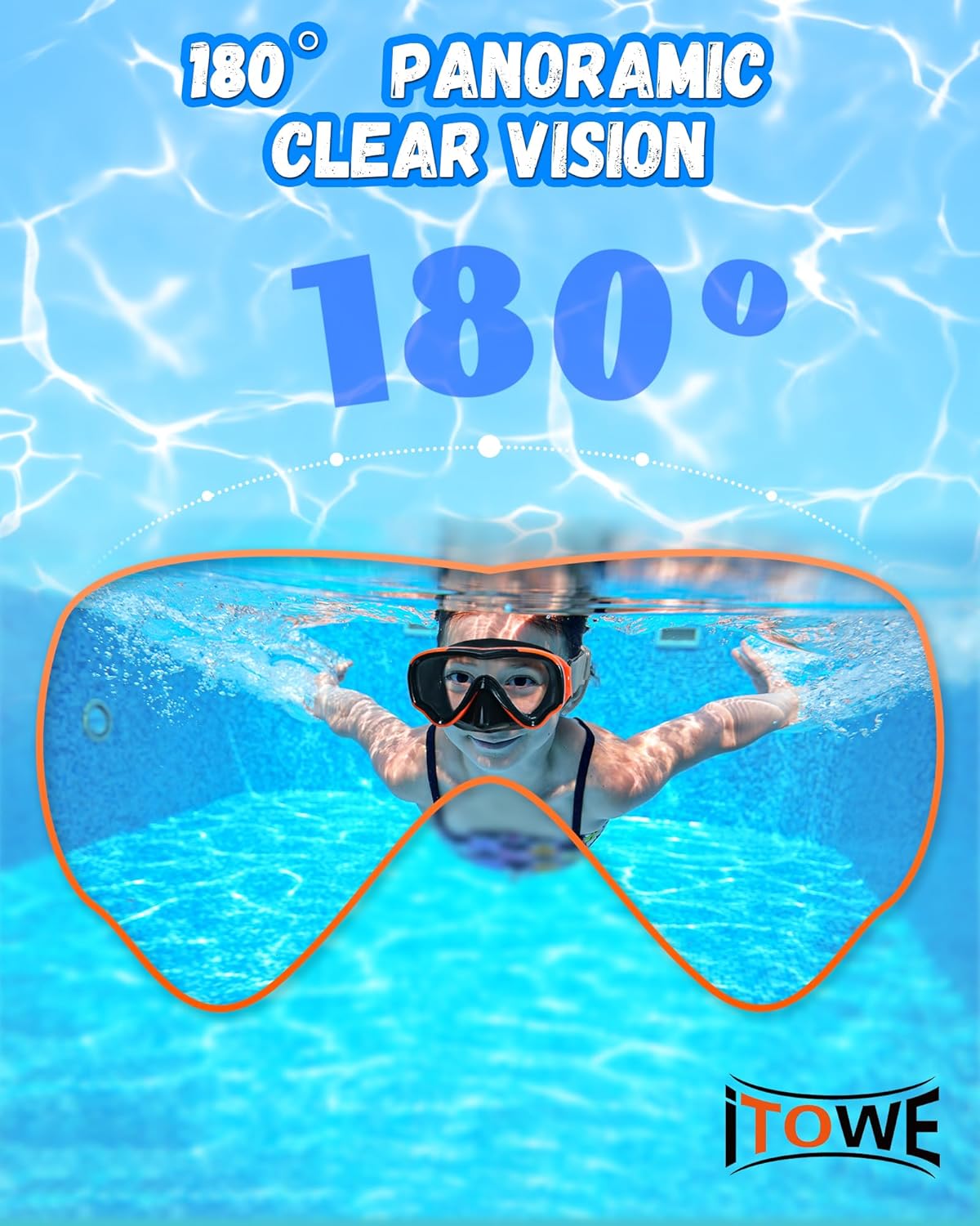 Skiennix Kids Swim Goggles - Leak Proof Design with Fabric Strap | 180° Clear View for Ages 3-15