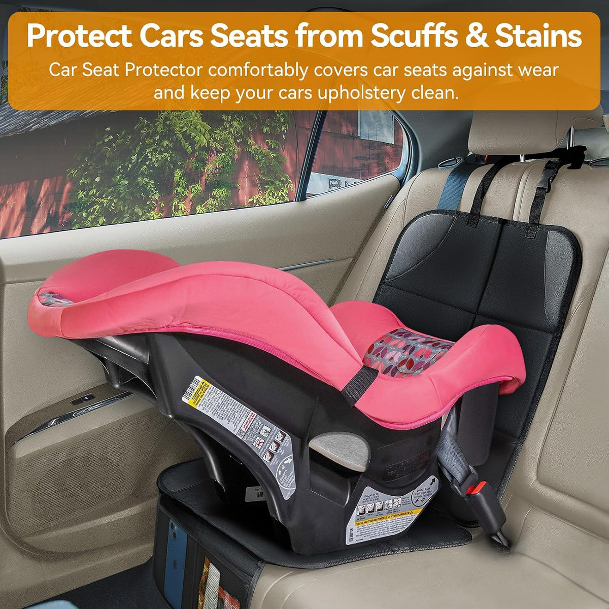 Musclez Car Seat Protectors Carseat Covers, Non-Slip Backing Black, 2pcs