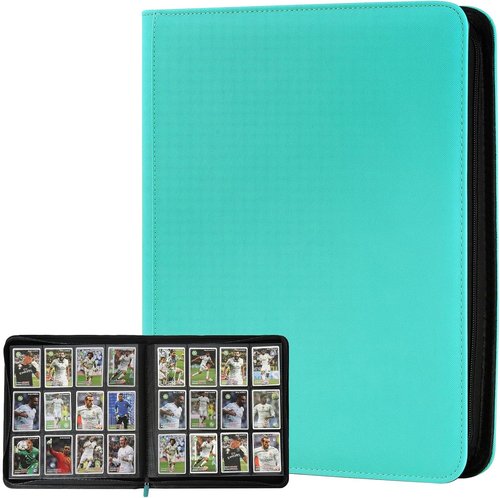 GERMUN Trading Card Binder - 12 Pocket Premium Card Holder for 720 Cards | Double-Sided Album in Lake Blue