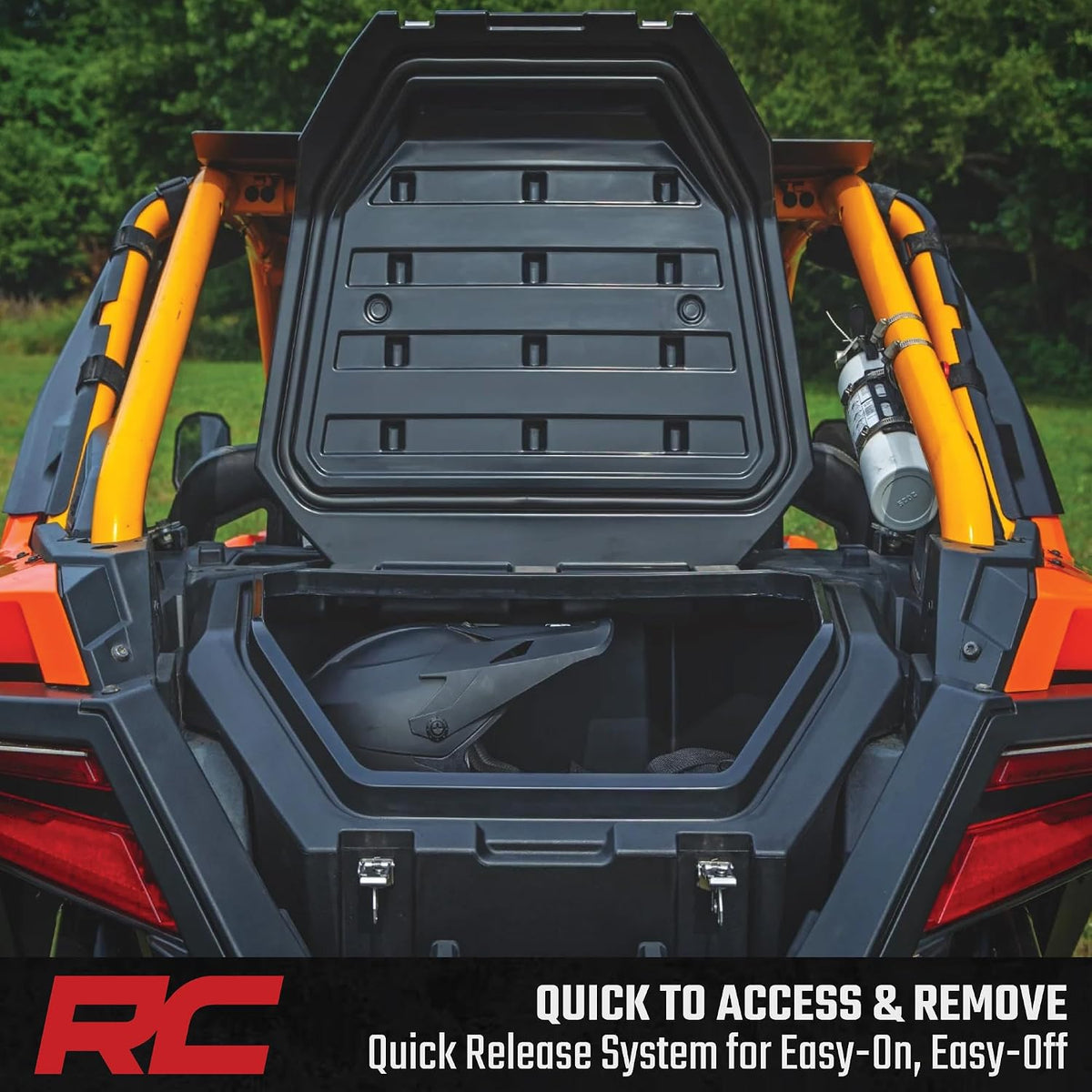 Rough Country Rear Bed Cargo Box for Polaris RZR Pro R/Pro R 4 (2 & 4-Seat Models) - 63.5-Gallon Storage Capacity, Watertight Seal, High-Impact UV-Resistant, Lockable Latches