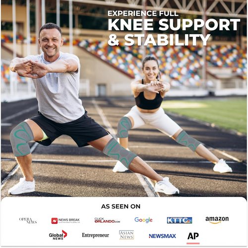 Modvel Compression Knee Brace - 2-Pack Support Sleeves for Running & Pain Relief | Meniscus Tear, ACL, Arthritis