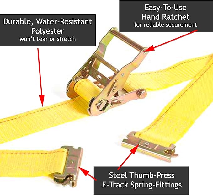 E-Track TieDown Kit: 20 O Rings, 10 TieOffs, 6 Ratchet Straps, 2 ETrack Bags. Ideal TieDown Accessories Package for Trucks, Trailers, Warehouse, Boat, Dock. E-Track NOT Included.