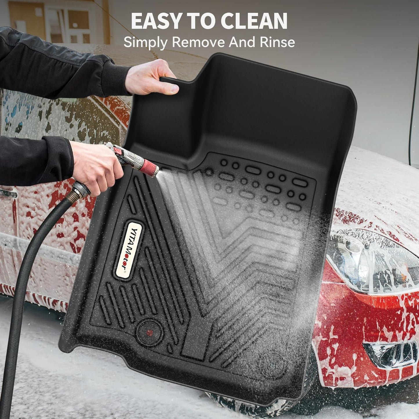YITAMOTOR Floor Mats & Cargo Liner Compatible with Toyota Sienna 2021-2025 (Only for 7 Seat Without Spare Tire), TPE All Weather Car Liners 1st, 2nd and 3rd Row and Trunk Without Spare Tire, Black