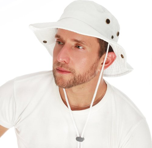 Hat Depot Cotton Safari Hat - Stone-Washed, Foldable, Double-Sided Wide Brim | Perfect for Sun Protection