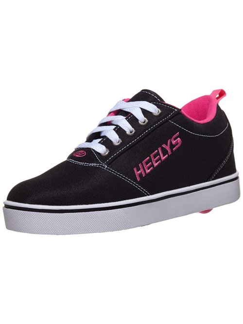 HEELYS Girl's Pro 20 Skate Shoe, Black/White/Pink, 4 Big Kid, 5 Women's, Medium