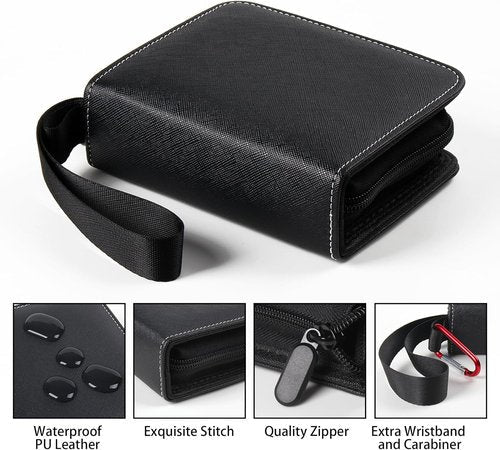 GEAoffice Mini Card Binder - Lightweight 1 Pocket Album for 80 TCG, MTG & Sports Cards | Black