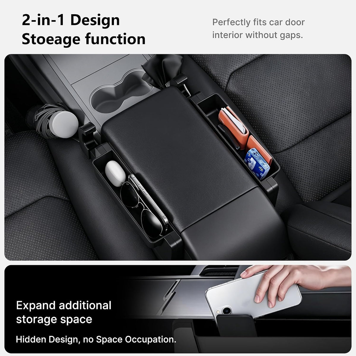 2-in-1 Car Steering Wheel Desk Tray & Seat Gap Filler Organizer