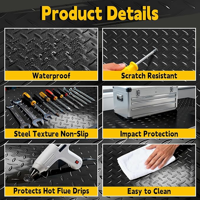 Workbench Mat 47.24"x23.62" Work Bench Pad, 2mm Non-Slip Steel Plate Tool Station for Painting, Woodworking, Crafting, DIY Building (47.24" x23.62)