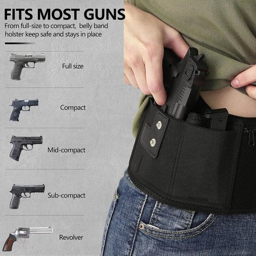 Mostcomtac Belly Band Holster - Breathable Neoprene Tactical Belt for Glock 19, 17, 43 & More