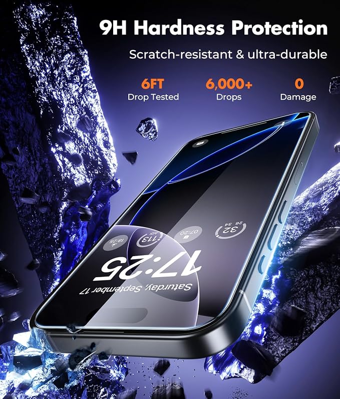 UNBREAKcable iPhone 16 Pro Screen Protector 3-Pack, Upgraded Dual-Tempered