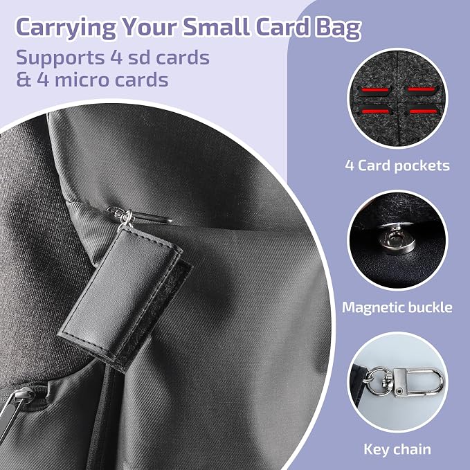 36-Slot Memory Card Case with 36 Transparent Holders & 60 Writable Labels