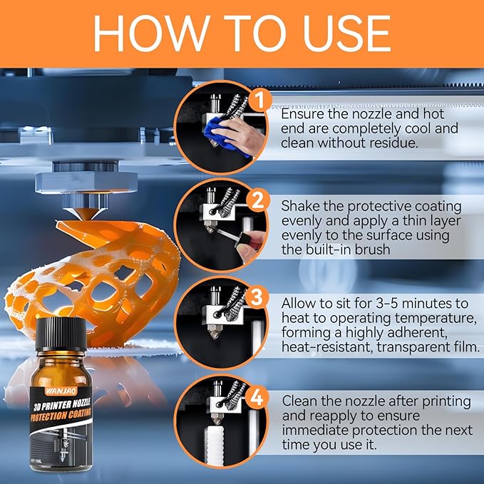 3D Printer Nozzle Protection Coating, 3D Printer Nozzle Cleaner High Temperature