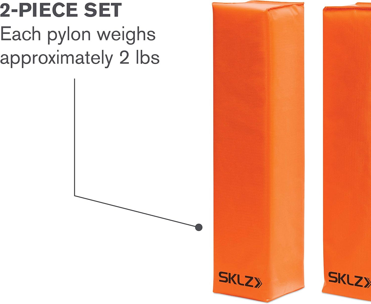 SKLZ Football End Zone Pylons - Durable Orange Markers for Clear Field Boundaries | 1 Pair