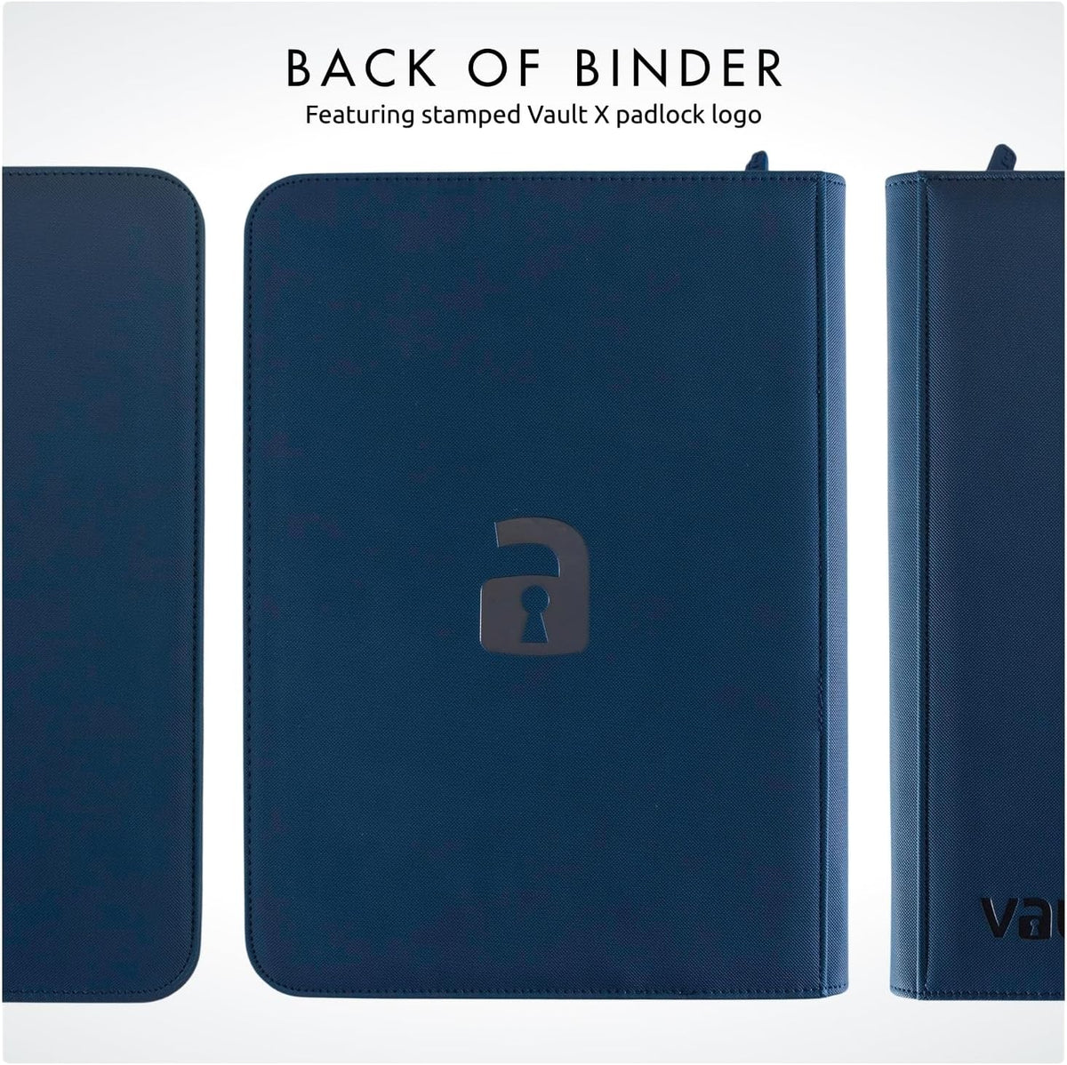 Vault X 9 Pocket Trading Card Zip Binder - Premium Exo-Tec Material, Holds 360 Cards, Blue