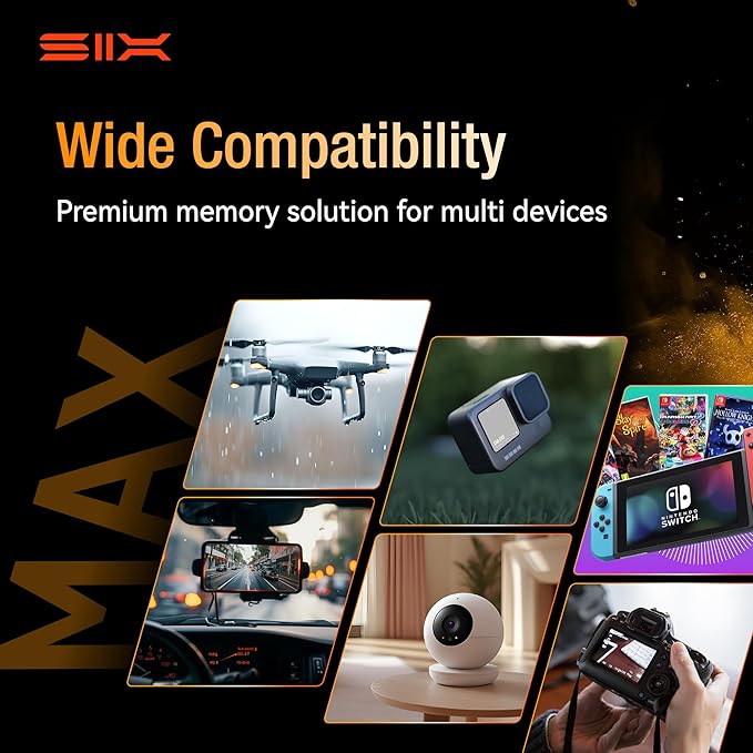 SIX M200 256GB Micro SD Card Read Up to 190MB/s