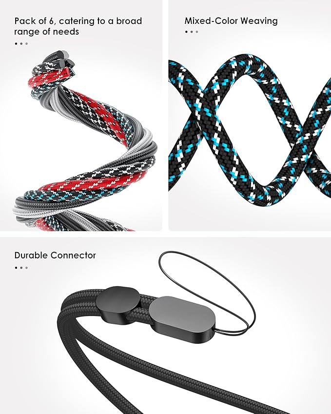 Avorast Hand Wrist Strap Lanyard, 6 Pack Adjustable Colorful Nylon Hand Wrist